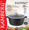 Kookpan/Braadpan Inductie - Ø 28 cm - Gegoten aluminium - marmeren coating - Glazen deksel PTFE-vrij