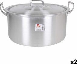 Kookpot met Deksel Aluminium 44 x 39 x 21 cm (2 Stuks)