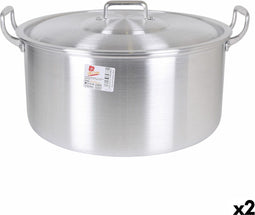 Kookpot met Deksel Aluminium 45 x 39 x 22 cm (2 Stuks)