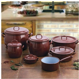 Kookpot met Deksel Quid Classic Bruin Geëmailleerd Staal