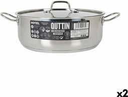 Kookpot met Deksel Quttin Hotel Staal ø 32 x 12 cm (2 Stuks)