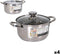 Kookpot met Deksel Quttin New neron Staal 4 L Ø 22 cm 30 x 22 x 12 cm (4 Stuks)