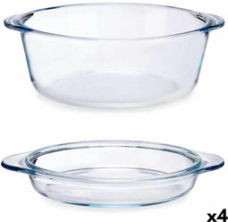 Kookpot met Deksel Transparant Borosilicaatglas 2,1 L (4 Stuks)