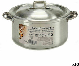 Kookpot met Deksel Zilverkleurig Aluminium 1,5 L 18 x 10 x 23,5 cm (10 Stuks)