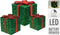 Koopman - Kerstversiering - Geschenkdozen met Led - 15cm, 20cm, 25cm - Groen