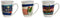 Kop met theefilter Home ESPRIT Blauw Groen Roestvrij staal Porselein Tropisch 380 ml (3 Stuks)