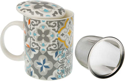 Kop met theefilter Versa Alfama Porselein Keramiek (8 x 10 x 8 cm) - hoge volumekorting