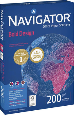 Kopieerpapier Navigator Bold Design A4 200gr wit 150vel