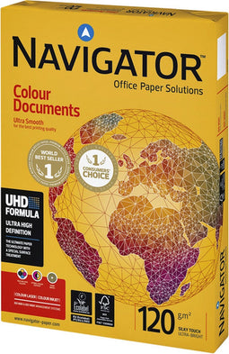 Kopieerpapier Navigator Colour Documents A4 120gr wit 250vel | 8 stuks