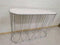 - CONSOLE TABLE METAL MARBLE 115X35X78 SILVER GOLDEN - Metaal