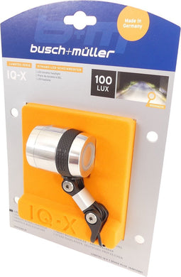 Koplamp Busch & Müller Lumotec IQ-X voor naafdynamo 6-60 Volt - 100 lux - zilver