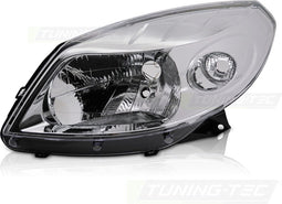 Koplamp links - voor Dacia Sandero 2008-2012 - TYC - chroom