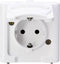 Kopp 103302007 BlueElectric Compleet Wandcontactdoos met randaarde en klapdeksel spatwaterdicht Arctisch-wit