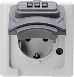 Kopp 109802008 1-voudig Stopcontact (opbouw) Afsluitbaar IP44 Grijs, Zwart