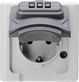 Kopp 109856007 1-voudig Stopcontact (opbouw) Afsluitbaar IP44 Grijs, Zwart