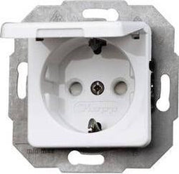 Kopp 117113086 Wandcontactdoos met randaarde Inzetstuk Europa Arctisch-wit, Mat 1 stuk(s)