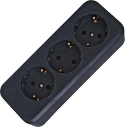 Kopp 120305001 Stekkerdoos 3-voudig Zwart Zonder stekker 1 stuk(s)