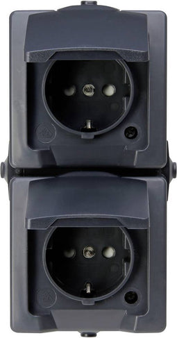 Kopp 136955007 Nautic Wandontactdoos met klapdeksel spatwaterdicht Antraciet