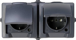 Kopp 137055001 Nautic Wandontactdoos met klapdeksel spatwaterdicht Antraciet