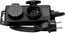 Kopp 223002043 Stekkerdoos 2-voudig Zwart Randaarde stekker 1 stuk(s)