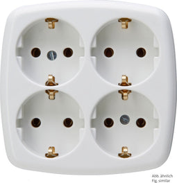 Kopp 4-Weg Stopcontact Vierkant Zonder Kabel Arctic Wit - 121001009 - E3MWT