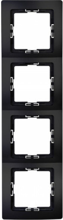 Kopp Afdekraam - 4-voudig - Thermoplast - Mat zwart - 295x83x10 mm