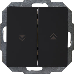 Kopp Dubbele jalouzieschakelaar - thermoplast - mat zwart - 230V - 2 knoppen