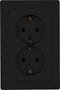 Kopp Dubbele wandcontactdoos - randaarde - mat zwart - duurzaam thermoplast