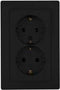 Kopp Dubbele wandcontactdoos - randaarde - mat zwart - duurzaam thermoplast