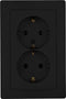 Kopp Dubbele wandcontactdoos - randaarde - mat zwart - duurzaam thermoplast