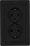 Kopp Dubbele wandcontactdoos - randaarde - mat zwart - duurzaam thermoplast