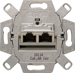 Kopp Inbouw sokkel - 2-voudig - Cat6 - universeel - thermoplastic - IP20 bescherming