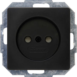 Kopp Paris Zonder Randaarde Wandcontactdoos - 1 Voudig - 230 Volt - Mat Zwart