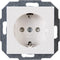KOPP - Wandcontactdoos - Athenis - Inbouw - 1-voudig Enkel Stopcontact - Randaarde - Kinderbeveiliging - Helder Glans Wit