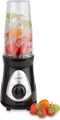 Korona 24200 Smoothie Maker | 2 vermogensstanden | 2 bekers met elk 750 ml | bekerdeksel met drinkopening | 300 watt | ook voor crushed ijs | kunststof, zwart