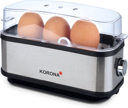 Korona 25304 Eierkoker | 1 tot 3 eieren | Single-eierkoker | RVS behuizing | Met eierhouder, maatbeker en eiersteker | 210 watt