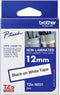 Brother TZE-N231 - 12mm - niet gelamineerd - zwart op wit