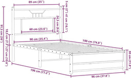 vidaXL - Bedframe - zonder - matras - hout - sonoma - eikenkleurig - 90x190 - cm
