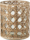 J-Line windlicht Candice - glas/riet - naturel - medium