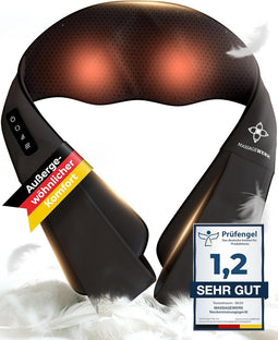 MASSAGEWERK® Shiatsu - Elektrisch nekmassageapparaat - Warmtefunctie 4D-massage - Zwart