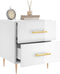 vidaXL - Nachtkastjes - 2 - st - 40x35x47,5 - cm - bewerkt - hout - hoogglans - wit