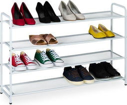 Schoenenrek - smal - 4 etages - voor 16 paar - wit