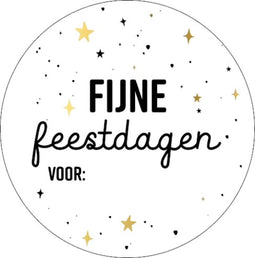 KP etiket Fijne Feestdagen voor, diameter 40 mm, rol van 250 stuks