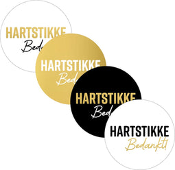 KP etiket Hartstikke Bedankt, diameter 40 mm, 4 varianten, rol van 250 stuks