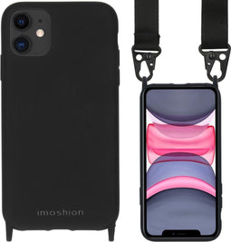 iMoshion Hoesje Geschikt voor iPhone 11 Hoesje Met Koord - iMoshion Color Backcover met koord - Nylon Strap - Zwart