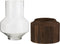 J-Line vaas Rond Hoog - hout/glas - donkerbruin - large - 31 cm hoog