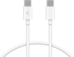 Ksix BXCUC03SBL - USB-C Kabel - 1 m 480 Mbit/s Snel opladen 12 W - Wit