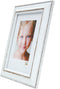 Deknudt Frames fotolijst S221H3 - wit met bruin accent - 10x15 cm