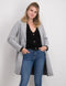 ONLY ONLCARRIE BONDED COAT - Dames Jas - Omkeerbare hals - Knoopsluiting - Lichtgrijs melange