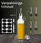 Five Stars® Olieflessen - 4 Delige Set - 500ML - RVS Schenktuit Trechter Stickers & Stift (4 stuks)